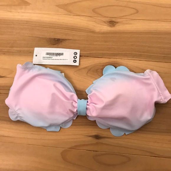 NWT boohoo Panama Ombre Scallop Bandeau Bikini top - Picture 2 of 6